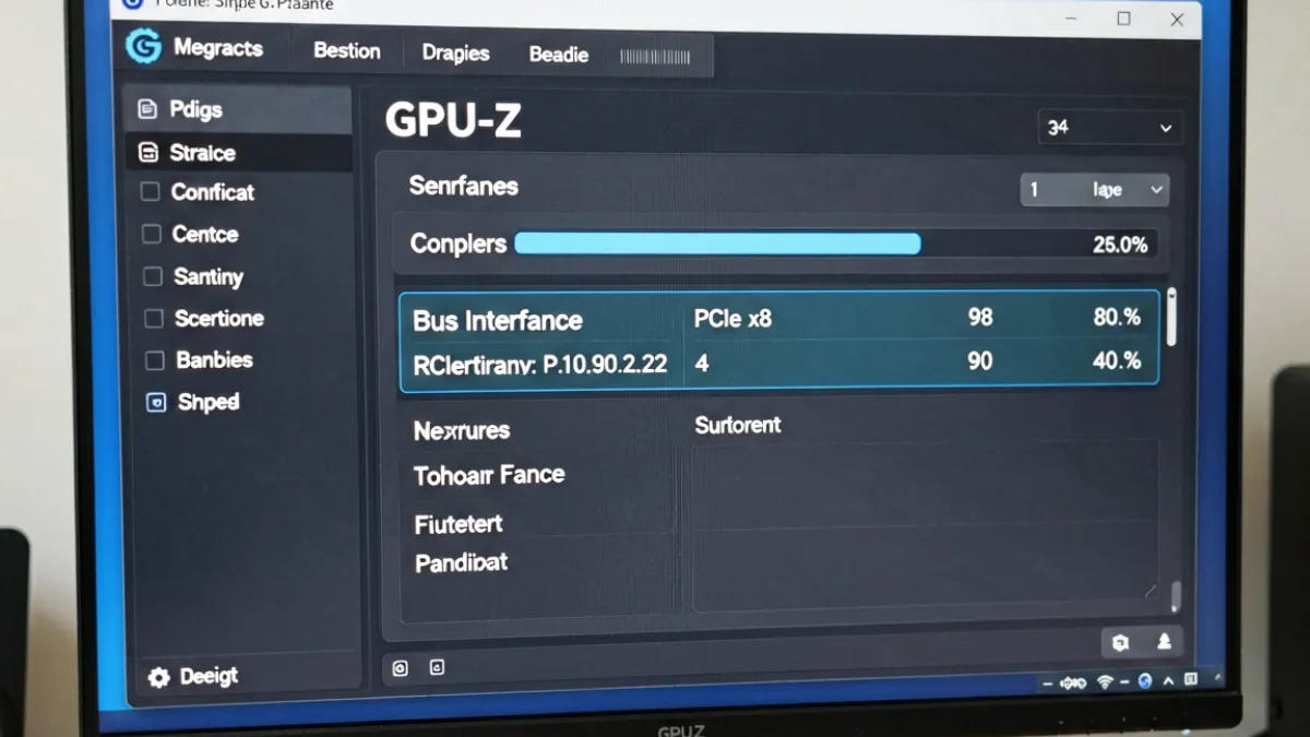 GPU-Z软件截图显示显卡运行在8X插槽模式下的带宽信息，PCIe 5.0 x8当前状态